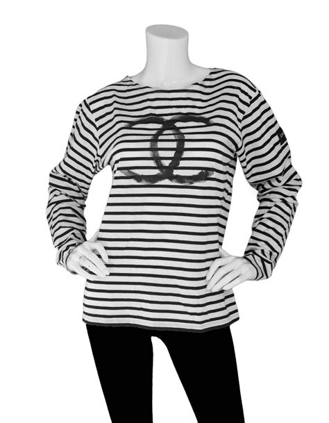 chanel striped top|Chanel tee shirts.